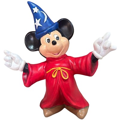Walt Disney Prod Mickey Mouse Blue Wizard Hand Painted Ceramic