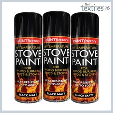 3x Trendy 600*C Spray Termico - Nero Opaco per Bruciatori a Legna, Stufe e Forni
