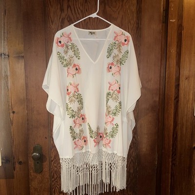 Show Me Your Mumu Maleia Tunic Bloom - Flowers & Fringe Coverup - Small