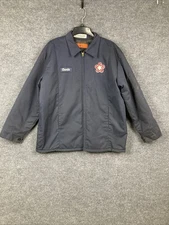 Cintas Mens Size Large Navy Blue Quilted Full Zip Jacket Coat 970-20