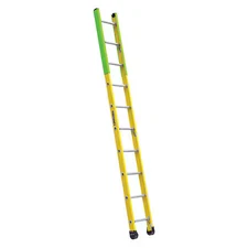 Louisville Fe8910 10 Ft Overall H, Manhole Ladder, Fiberglass, Yellow Finish,