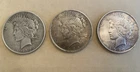 Total Of 3, 1922 Silver Peace Dollar Set, 90% Silver, Free Shipping