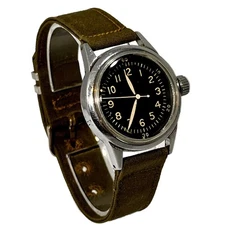 Vintage Waltham A-11 WW2 U.S. Military Issue Aviator's Wrist Watch ~Runs!