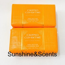 2-PACK Bath  Body Works CALYPSO CLEMENTINE Shea Butter Cleansing Bar 5oz Ea NEW