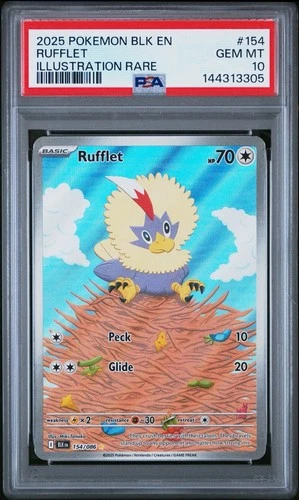 PSA 10 Rufflet 154/086 Illustration Rare Black Bolt GEM MINT Pokemon