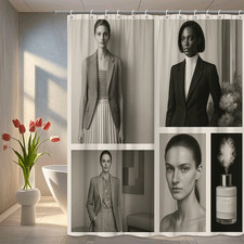 Elegant Black and White Shower Curtain for Modern Bathroom Decor