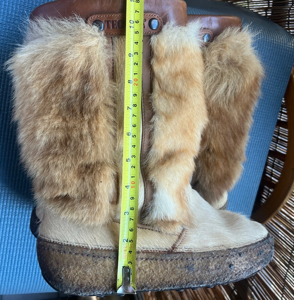 BOTAS DE NIEVE DE INVIERNO TECNICA DE PIEL VINTAGE Italia 🇮🇹 Talla 41 Hombre Talla 47 Mujer Foto 2 de 4