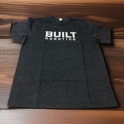 Built Robotics Men s M Medium Black White Graphic Short Sleeve  T Shirt