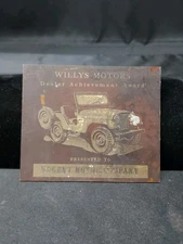 RARE Original 1950s Willys Jeep Dealer Award Plaque Nugent Motor Co Colebrook NH