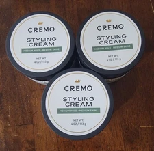 (3x) Cremo Hair Styling Cream, Barber Grade, Medium Hold, Medium Shine Hair