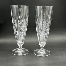 Princess House Royal Highlights Pilsner 24% Lead Crystal 8" Tall Glasses READ