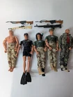 G.I.Joe 5 doll 12" lot Early 2000s with clothing, accessories, And Weapons