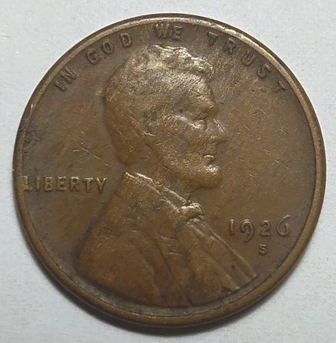 1926S Lincoln Cent / Very Fine VF / Low Shipping / Coin #JV