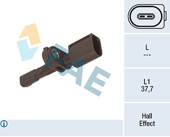 SENSOR WHEEL SPEED 78451 FOR VW CADDY/III/Box/Body/MPV/ALLTRACK/IV/CALIFORNIA - Picture 2 of 7