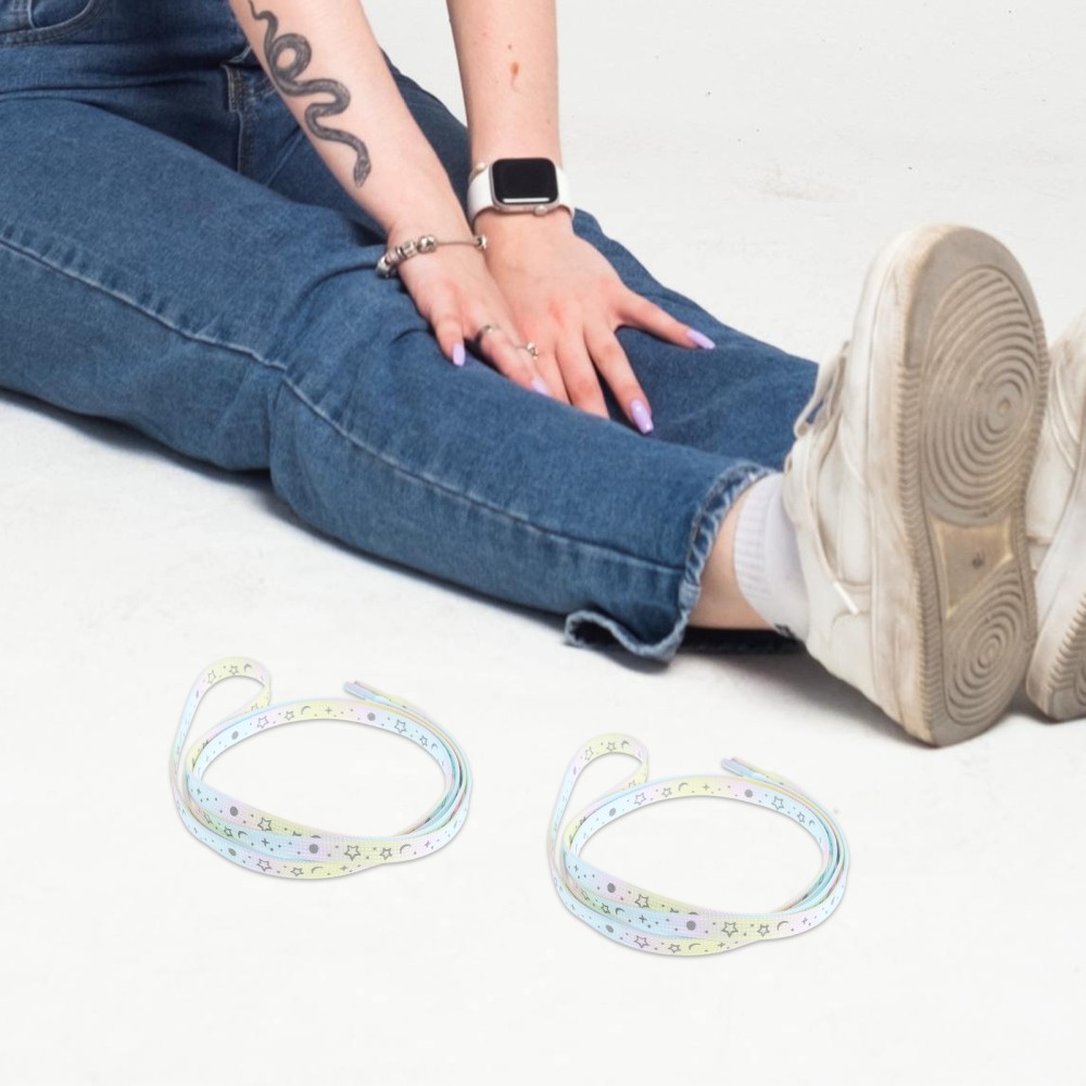 APL Lacci per scarpe Galaxy riflettenti brillano al buio accessori basket