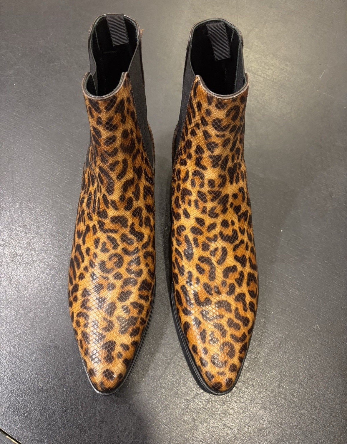Celine Jacno Python Cheetah Print Boots Size 11 - image 6
