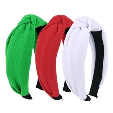 Christmas Headbands for Women 3 Pack Red White and Christmas Red/White/Green  