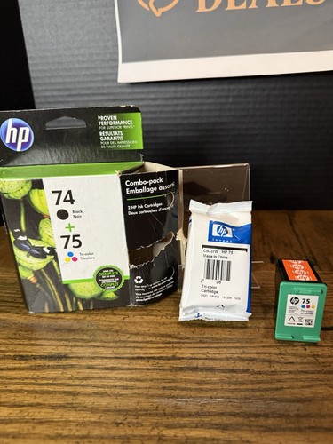 Original HP Drucker Tintenpatronen 74 Schwarz & 75 Tri-Color Tinte Kombipack