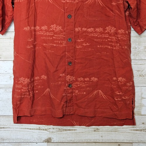 Columbia Silk Hawaiian Button-up Shirt Short Sleeve Cotton Size Medium Dad Shirt - Picture 5 of 12