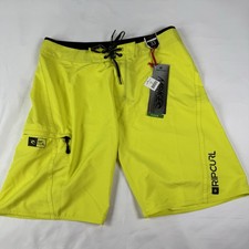 Rip Curl Mirage Boardshorts Mens 33 Stretch Shorts Yellow NWT Surfer Surf Swim