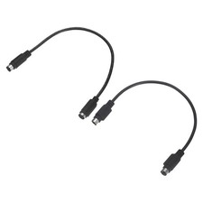 2Pcs PS/2 Mouse and Keyboard Cable 6P 0.98 Feet Male to Male/Female, Black
