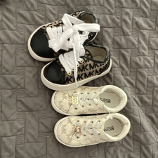Michael Kors Logo Low Top Lace-Up Sneakers White/Beige US 6 EU 22 UK 5.5