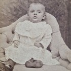 Antique CDV Photo Cute Baby White Dress & Lace 1870s Lancaster Pennsylvania