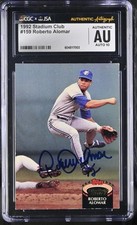 1992 Topps Stadium Club 159 Roberto Alomar CGC Authentic JSA Auto 10 Blue Jays