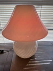 Vintage MURANO Milk Glass Fungo MUSHROOM Table Lamp H 15” X W 13”