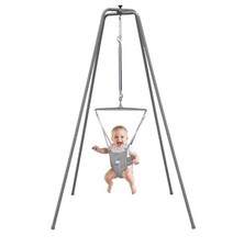 Jolly Jumper Elite Grey Baby Exerciser - Sturdy Frame, 6 ft Tall Stand Baby