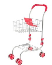 Hey Play Kids Shopping Cart with Pivoting Front Wheels and Fold-Up Design