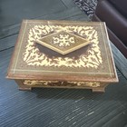 Vintage MADE IN ITALY Floral Wood Inlay REUGE Music Jewelry  Box “The Godfather” — photo 1
