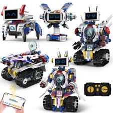 5-in-1 STEM Robot Building Kit for Kids Ages 6-16, Remote App Controlled,...