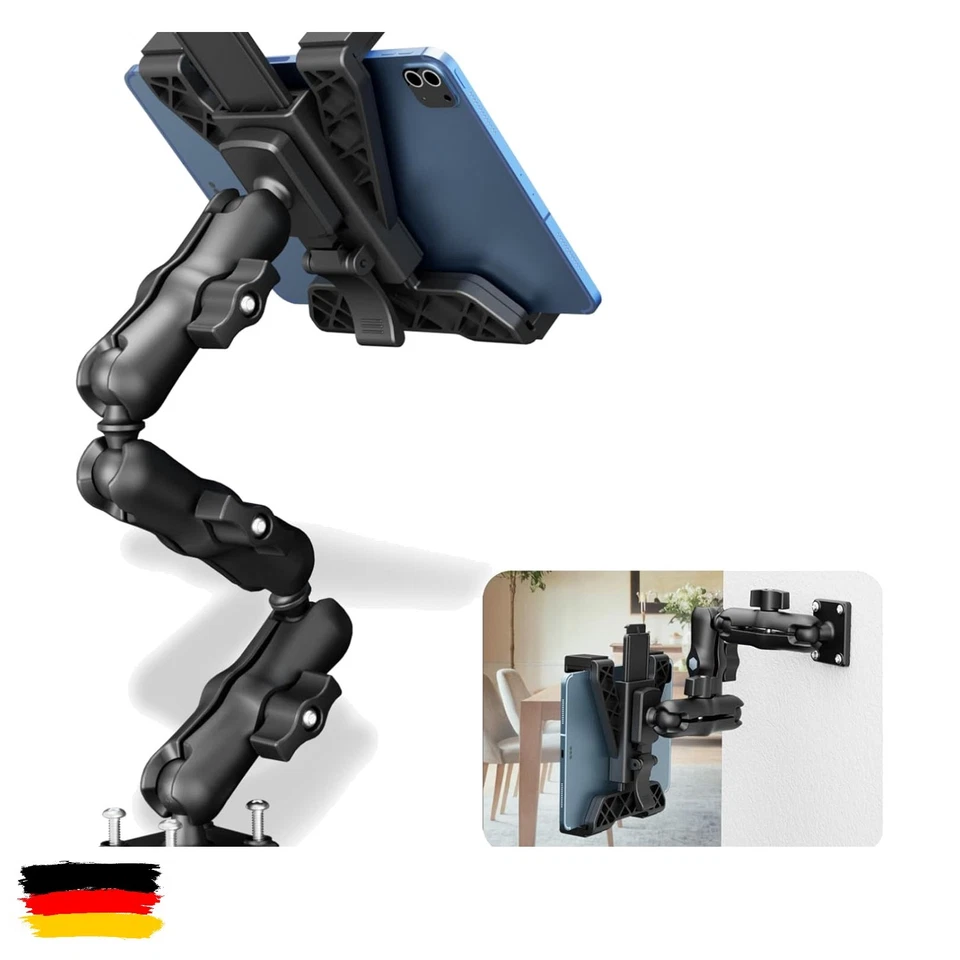 ✅OHLPRO TABLET-HALTERUNG FÜR LKW, ROBUSTE IPAD-HALTERUNG BOHRBASIS 3-STUFEN-ARM