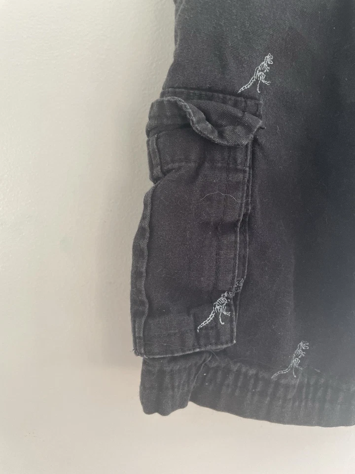 Pantalones Cortos Garanimals Bebé Niño Dinosaurios 100% Algodón Cintura Elástica Negro 18M Foto 3 de 4