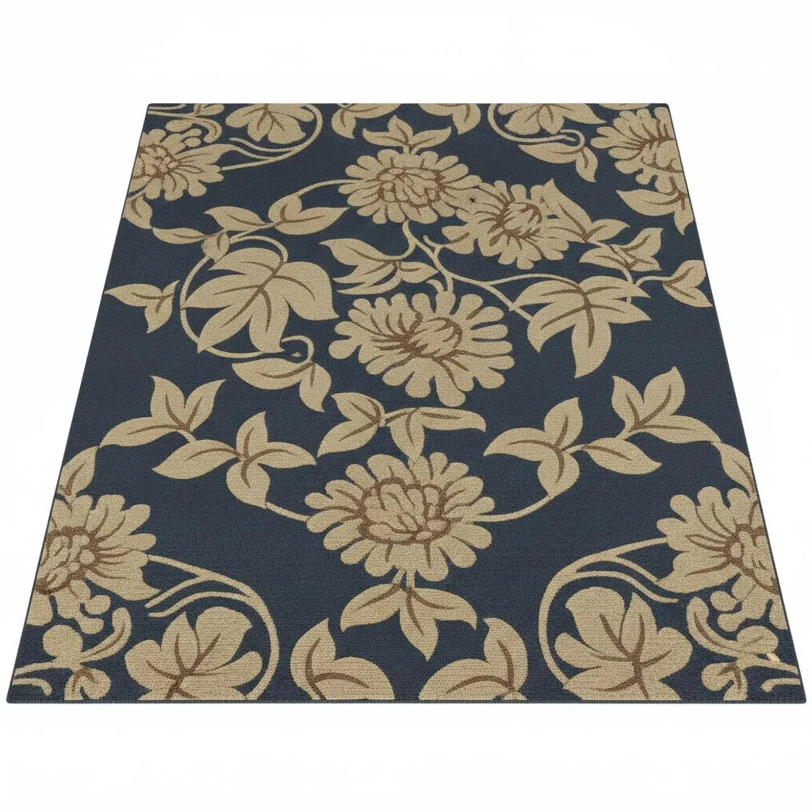 Modern Floral Area Rug Blue & Beige | Handmade Tufted Carpet