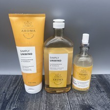 Bath Body Works Simply Unwind Sandalwood Vanilla Wash Oil Mist, Body Cream