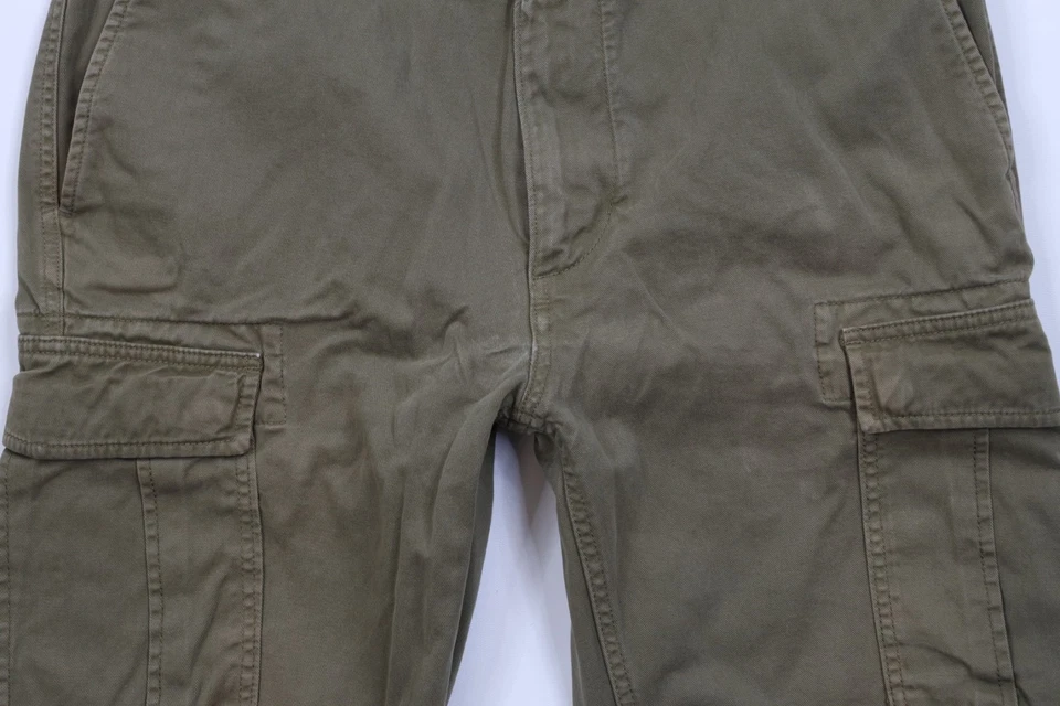 Pantalones Cortos Carga Vintage Años 90 Lands End Para Hombres Talla 36 Desteñidos Peso Pesado Algodón Verde Foto 3 de 4