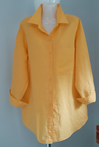 COS Long Bluse Oversize 71% Leinen Gr. 38 40 42 Sonnenblumen Gelb wie neu - Bild 2 von 7