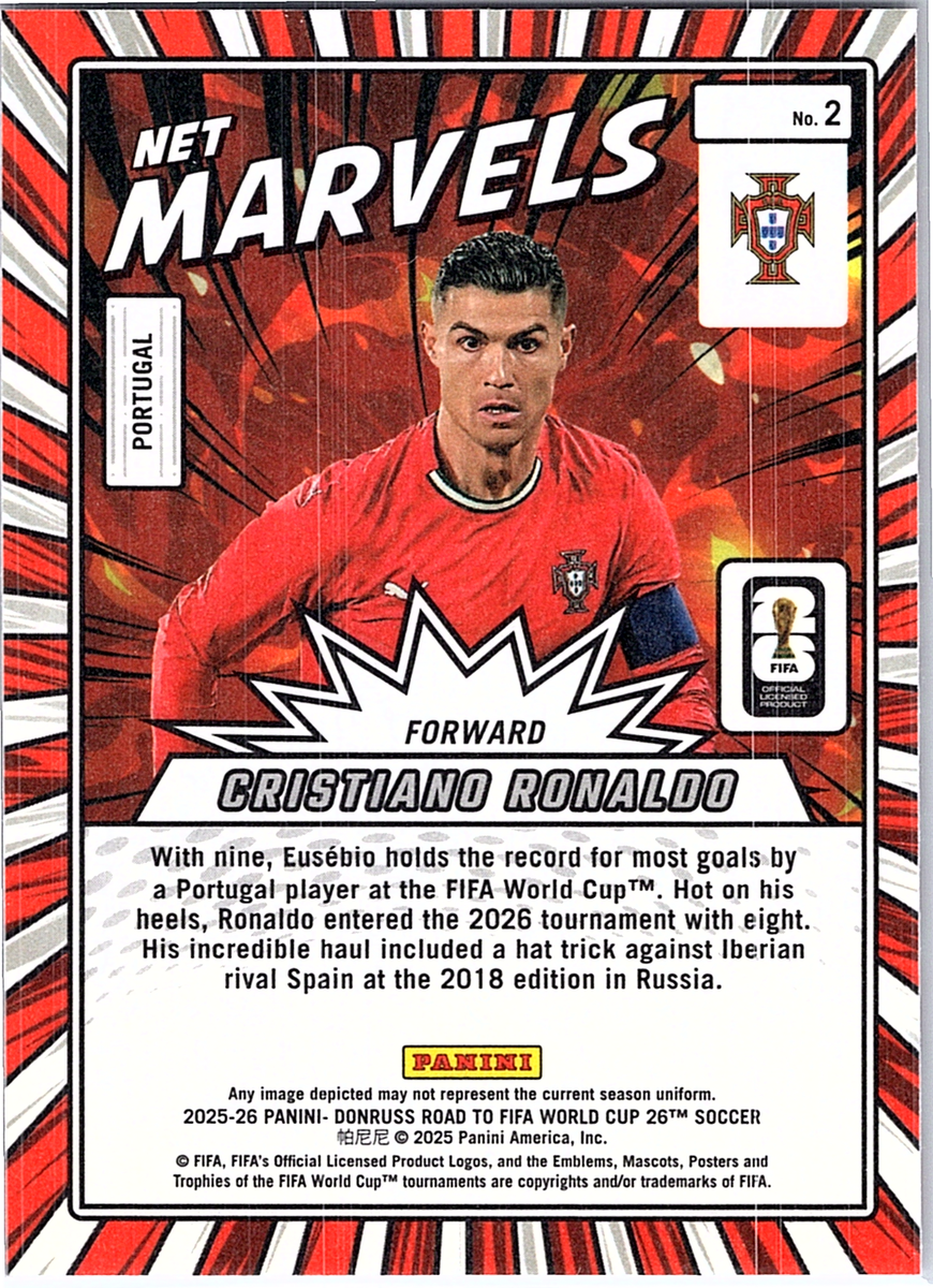 2025-26 Donruss Road to FIFA World Cup #2 Cristiano Ronaldo Net