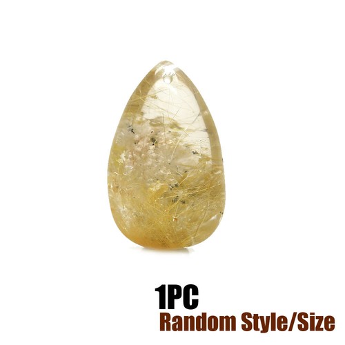 Natural Citrine Yellow Hair Crystal Rutilated Quartz Polished Healing Stone - Picture 6 of 12