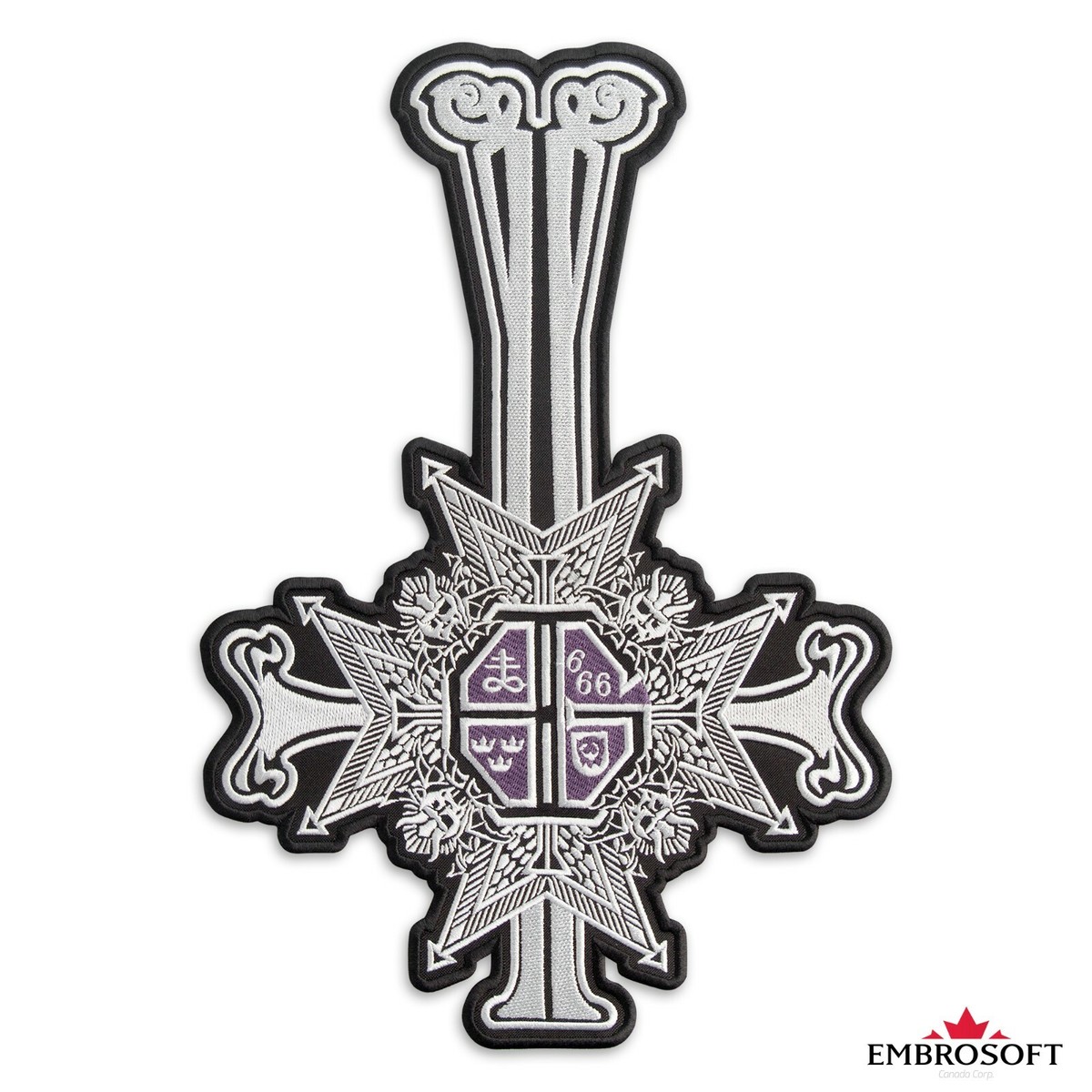 その他 FAB Mask of Recurring Nightmares CF Ghost band Papa Emeritus Grucifix Purple Cross Emblem LARGE