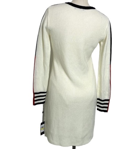 Tommy Hilfiger Women's Striped Sweater Dress Ivory size M - Picture 2 of 6