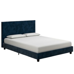 upholstered velvet platform queen frame bed