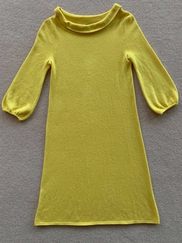 J.CREW Pure Cashmere Sunflower Yellow Dress XS UK 6 8 - Picture 8 of 9