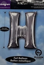 Anagram Balloons Letter H Foil Mylar Balloon 26" x 32" Silver New  