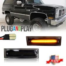 Smoke LED Front Side Marker Light For Chevy Blazer GMC Jimmy C/K Suburban Pickup