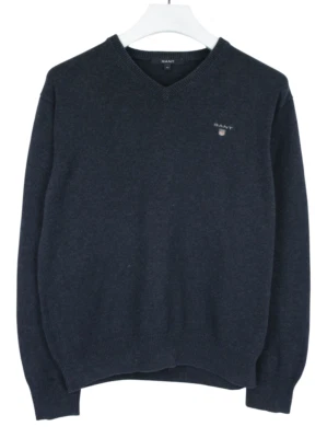 GANT Pullover Herren Mittel V-Ausschnitt Gestrickt Melange Dunkelblau - Bild 1 von 4