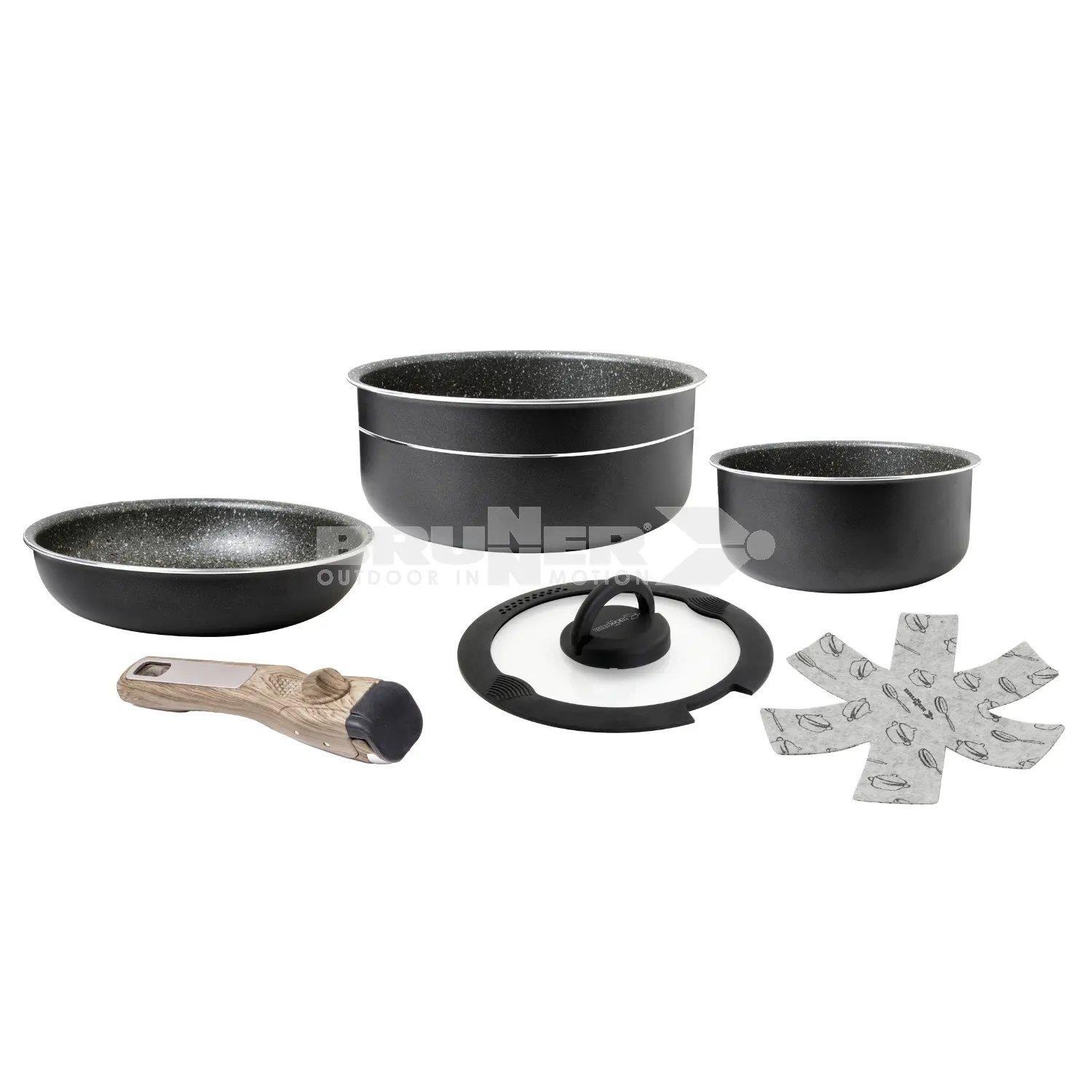 Brunner Pirate Spacemaster Mini - 5+1 Piece Non-Stick Camping Pan Cook Set