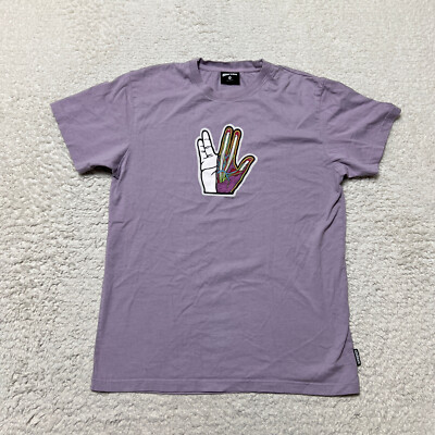 Icecream Shirt Men Medium Purple Live Long and Prosper Short Sleeve Cotton